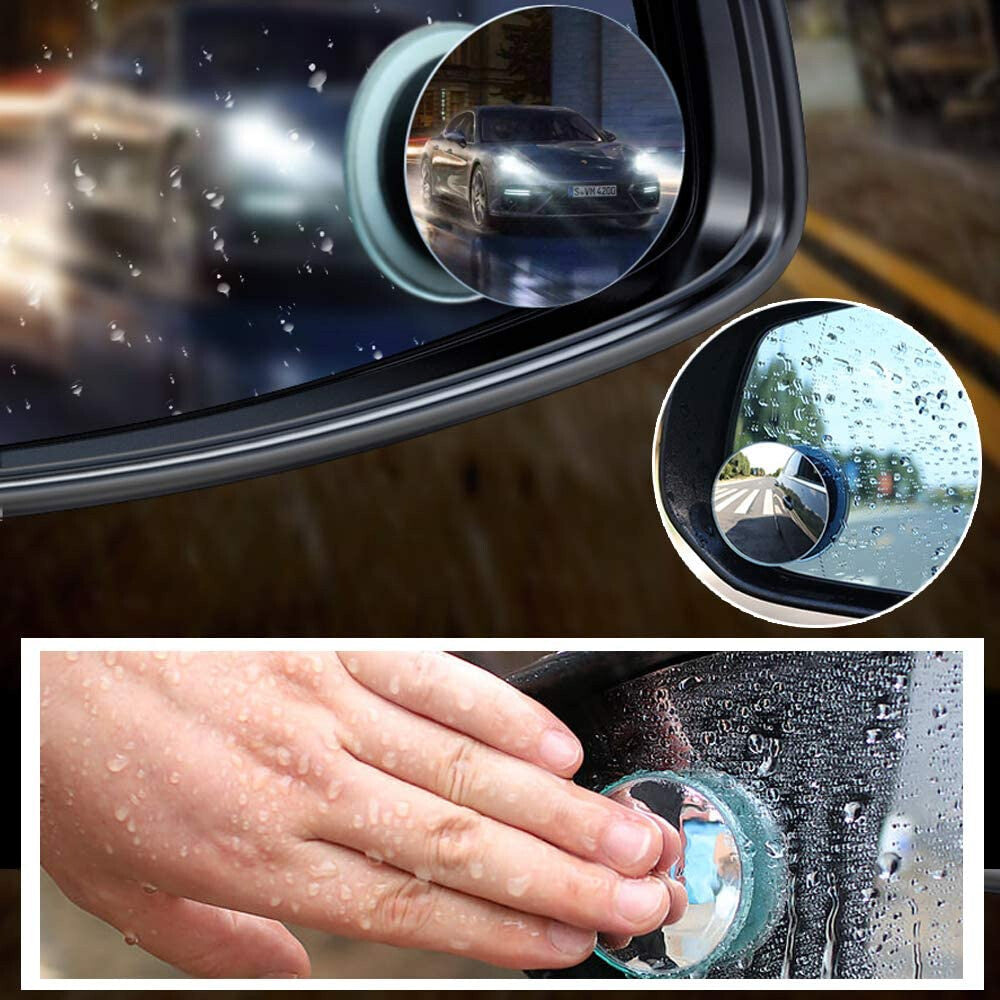 2pcs Car Side Mirror Wide Angle Blind Spot Stick on Car Mirror Rear View Mirror