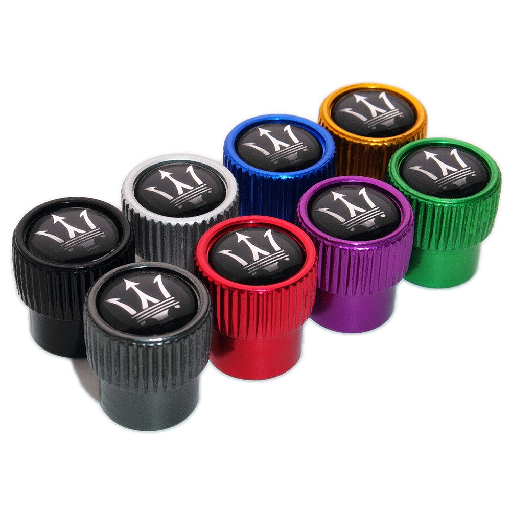 For Maserati Roundel Style Car Wheels Tire Air Valve Caps Stem Dust Cover Sport