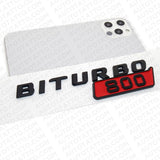 2x Mercedes BRABUS BITURBO 800 Fender Nameplate Badge Marker Emblem Matte Black