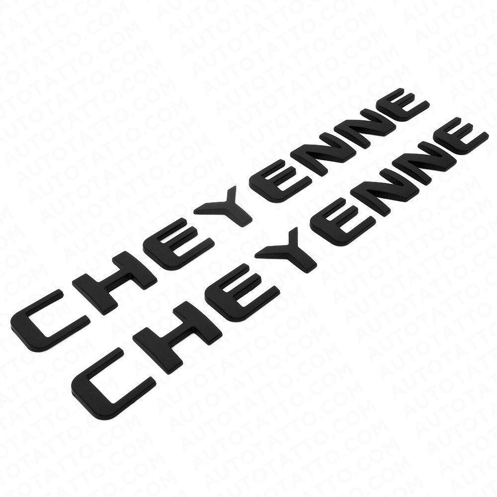 2x For Chevy Cheyenne Fender / Tailgate Badge Logo Emblem Truck OEM Black Sport
