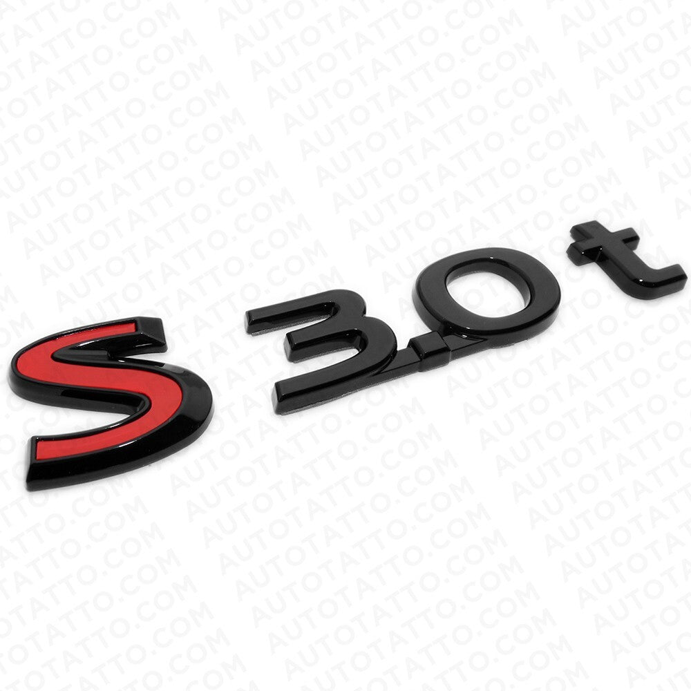 For Infiniti S 3.0t Left or Right Side Fender Badge Emblem Nameplate Black Red