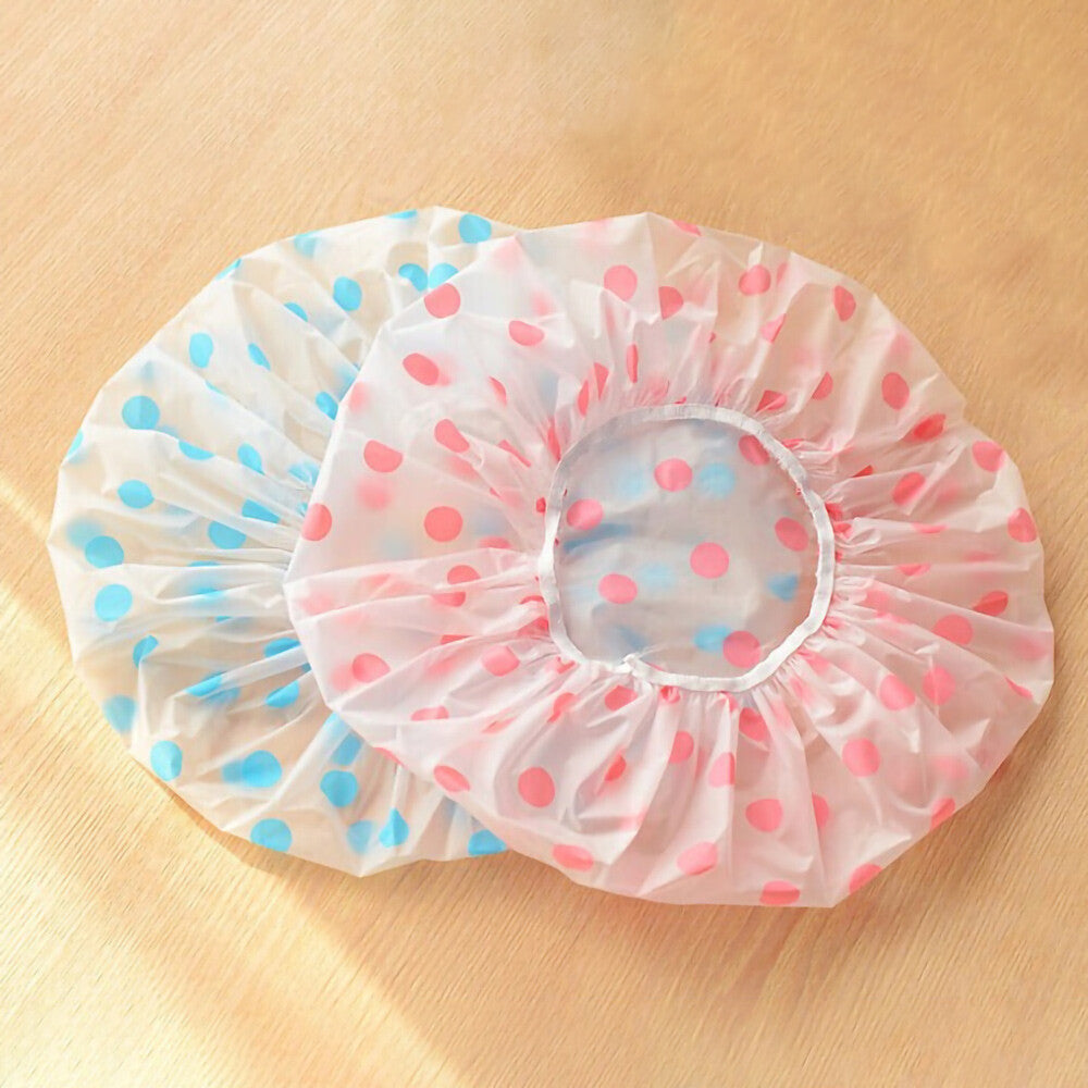 5Packs Waterproof PEVA Elastic Reusable Shower Hair Cap Beauty Salon Spa Cooking