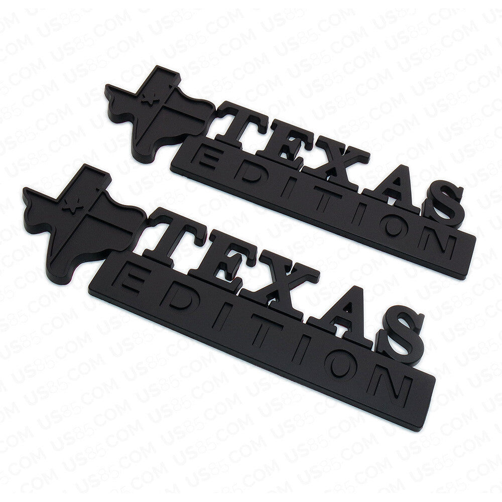 2pcs 3D Blackout TEXAS Edition Logo Truck Emblem Badge Stickers For Chevy GM GMC
