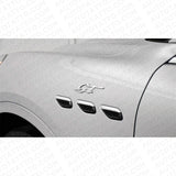 For Maserati Ghibli Levante Grecale Front Fender Logo GT Emblem Badge Chrome
