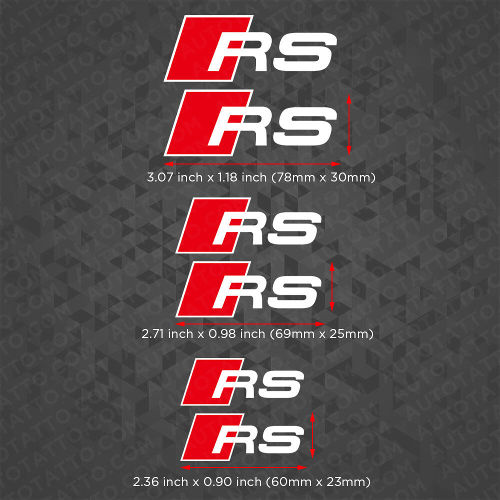 For Audi RS Sport Car Wheels Brake Caliper Sticker Decal Logo Decoration White