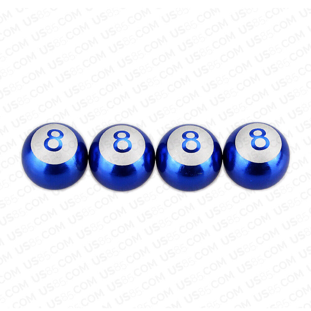 Universal No. 8 Eight Billiard Ball Car Round Caps Auto Valve Stems Decoration