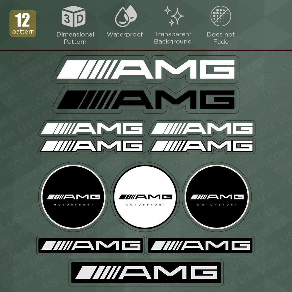 For Car Merceds AMG Motorsport Sticker Decal Stripes Logo Decoration 12 Pattern