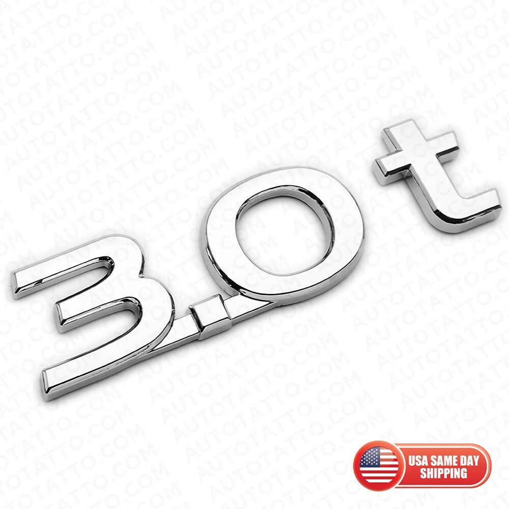 For Infiniti 3.0t Left or Right Side Fender Badge Emblem Nameplate Silver Chrome