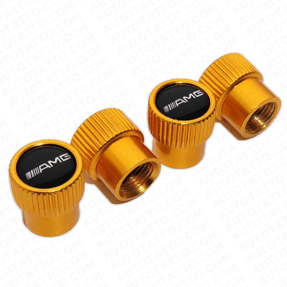 AMG Edition Roundel Car Wheels Tire Air Valve Caps Stem Dust Logo Cover Sport