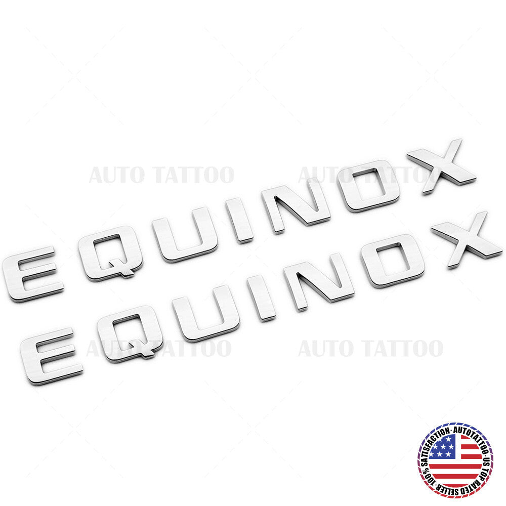 2x Chevy Equinox Front Door Nameplate Letter Logo Badge Emblem Sport OEM Chrome