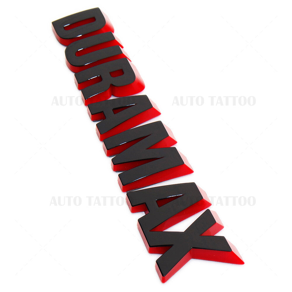 2x Silverado Duramax Redline Hood Letter Logo Emblem Badge Trucks OEM Black Red