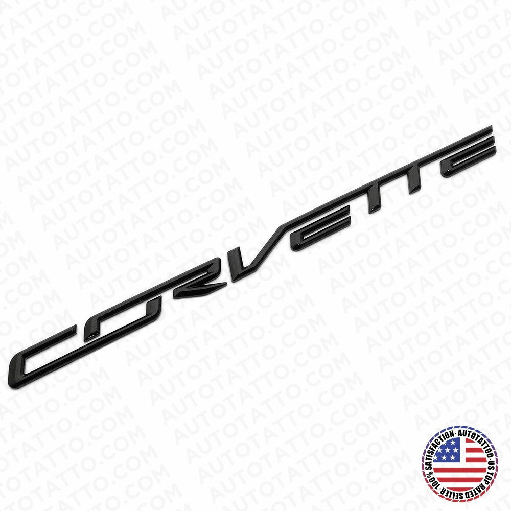 For 14-19 Corvette C7 R Z06 Gloss Black Rear Bumper Letter Badge Emblem Sport
