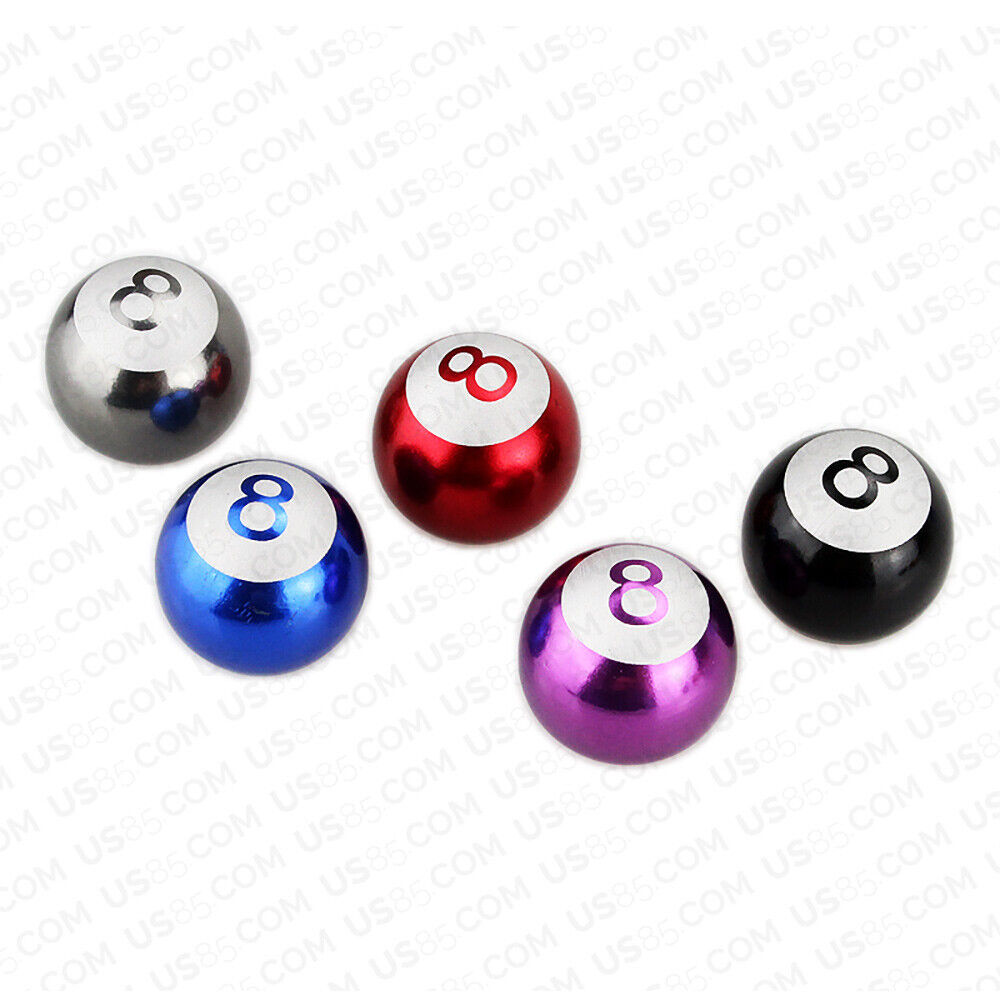 Universal No. 8 Eight Billiard Ball Car Round Caps Auto Valve Stems Decoration
