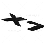 Matte Black X7 Letter Logo Emblem Badge LiftGate Rear Trunk ABS ///M Sport
