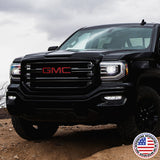 14-19 GMC Sierra Front Grille & Tailgate Letter Replace Logo Emblem Black & Red
