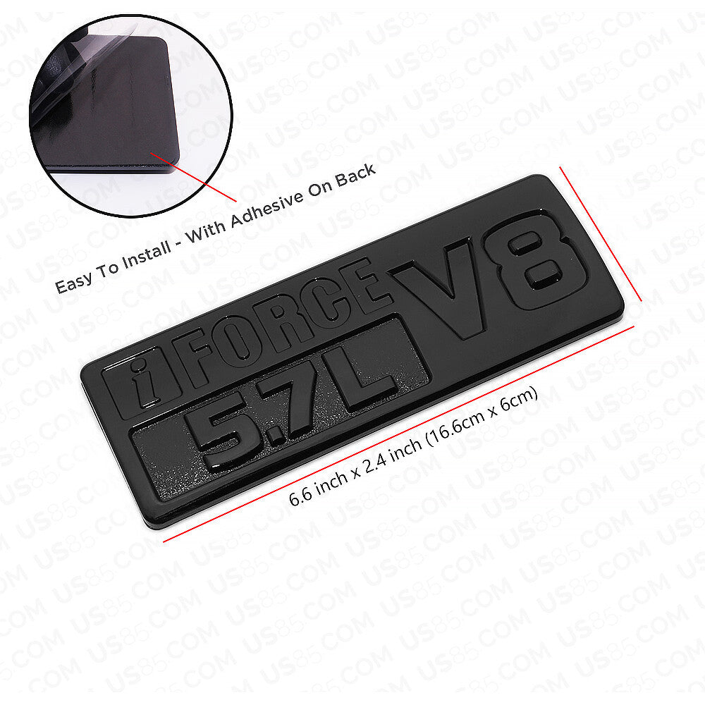 2x iFORCE 5.7L V8 Fender Door Badge Emblem For Toyota TRD PRO Sport Gloss Black
