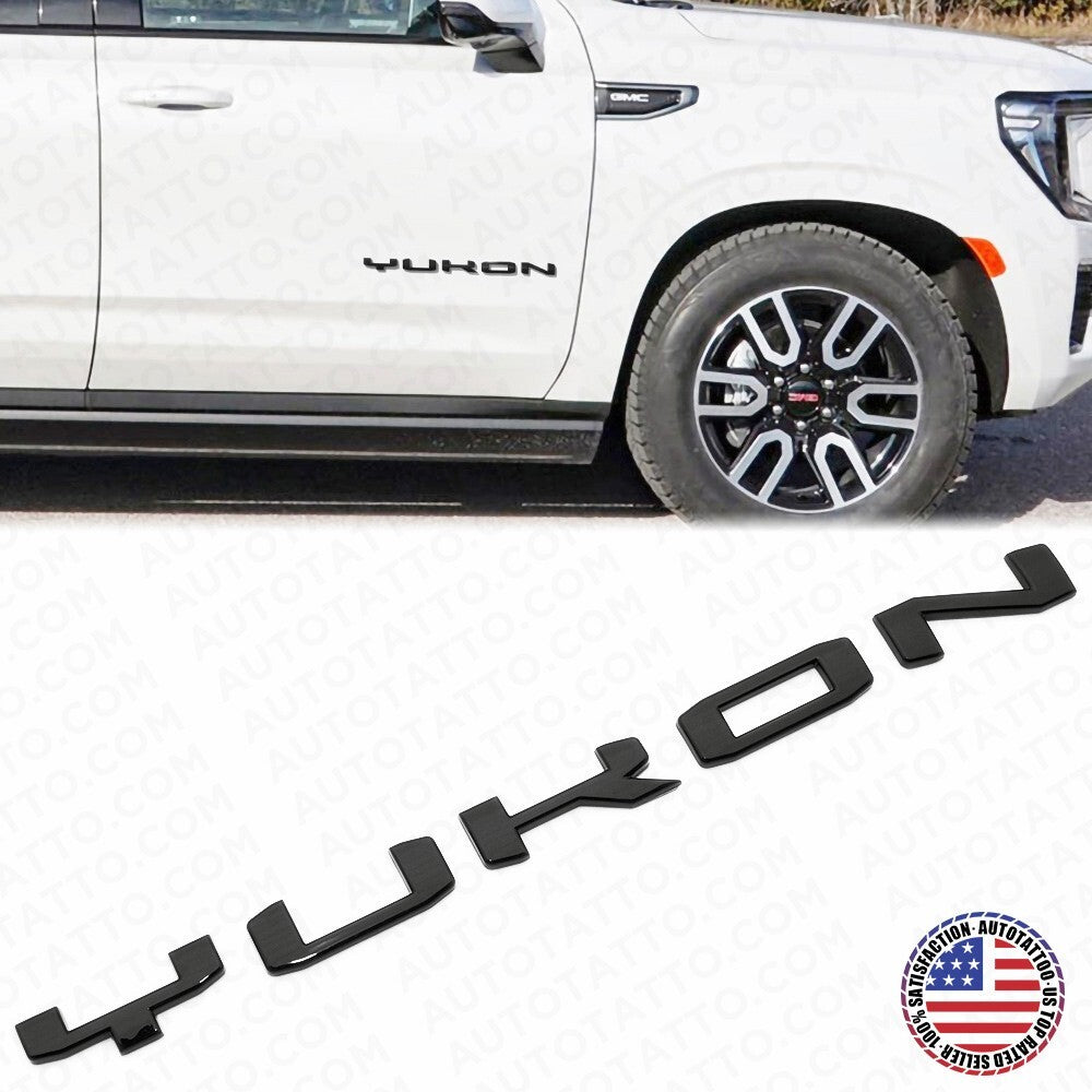2021+ GMC Yukon Side Door Nameplate Logo Letter Badge Emblem AT4 XL Gloss Black