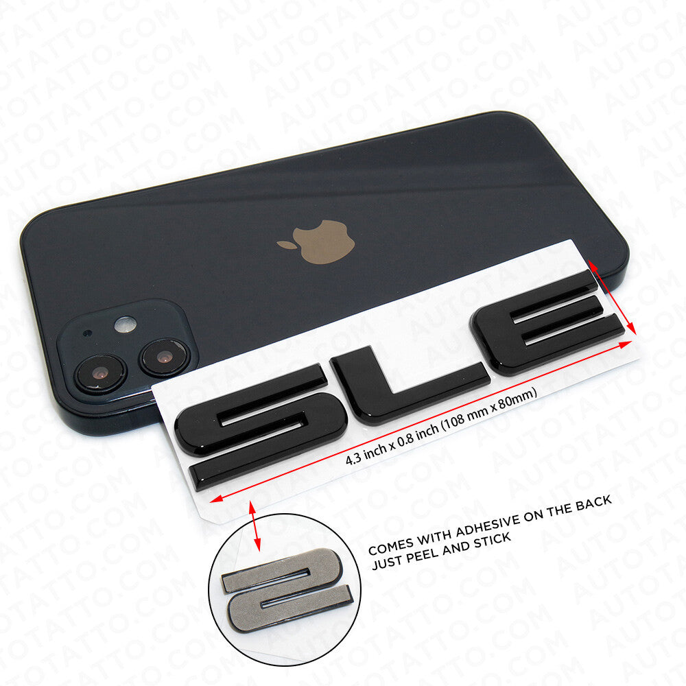 GMC SLE Tailgate Liftgate Door Letter Nameplate Emblem Logo Badge Gloss Black