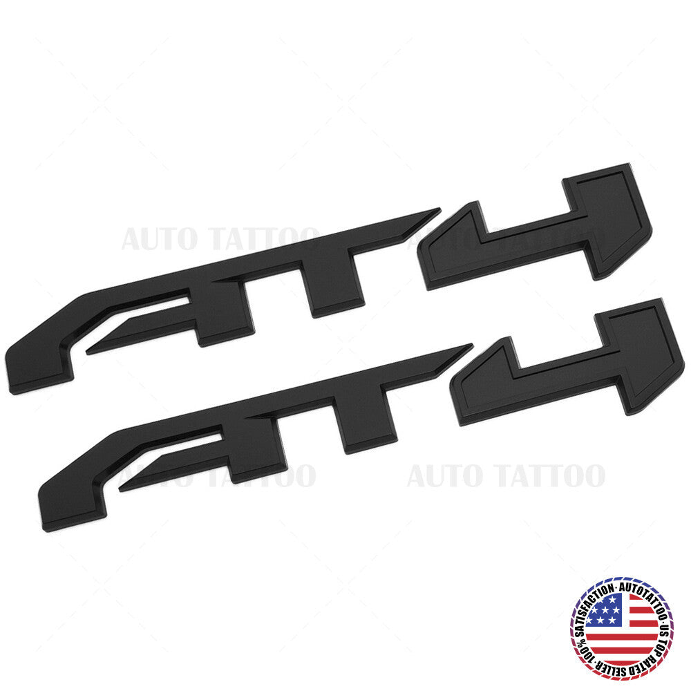 2x GMC Canyon Sierra AT4 Side Front Door Badge Logo Emblem Nameplate Matte Black