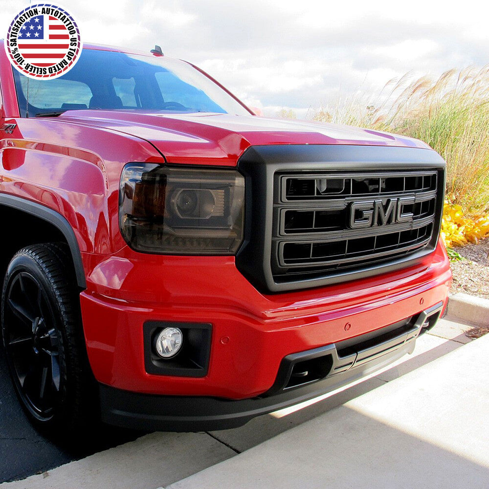 14-19 GMC Sierra Front Grille Letter Logo Emblem Adhesive Nameplate HD Black