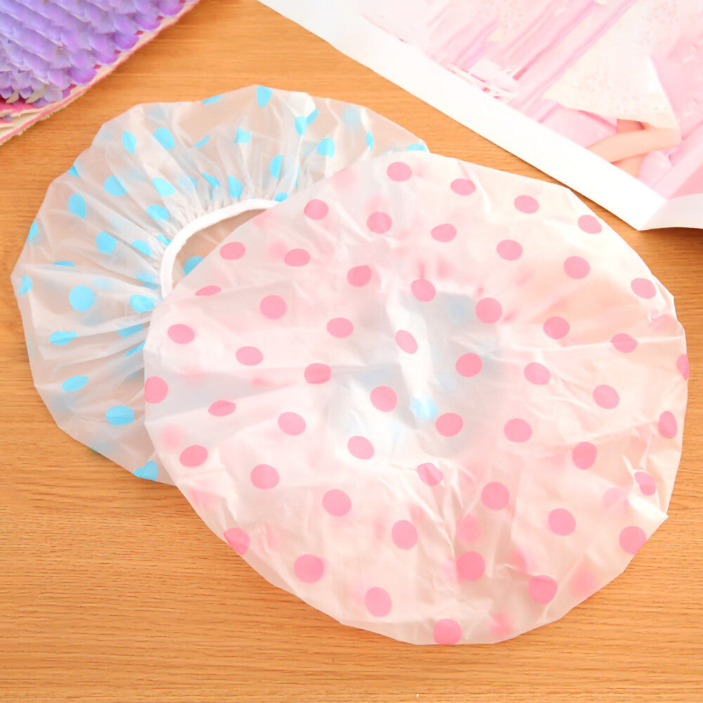 5Packs Waterproof PEVA Elastic Reusable Shower Hair Cap Beauty Salon Spa Cooking