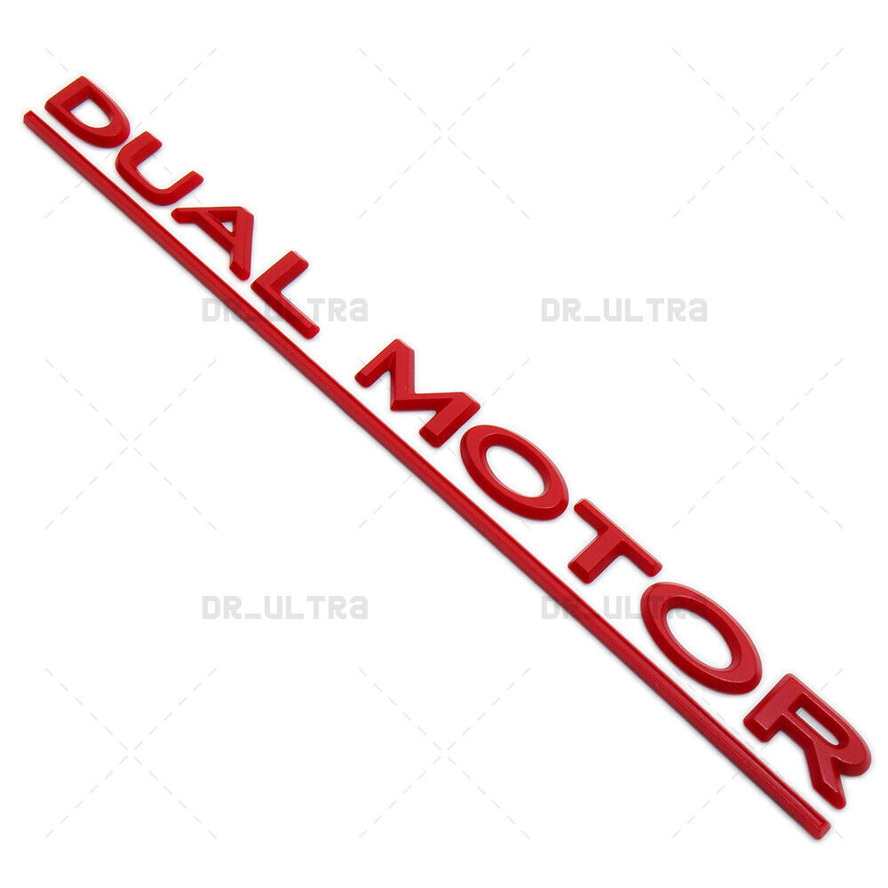 Tesla Rear Liftgate Lid Dual Motor Performance Nameplate Logo Badge Emblem Red