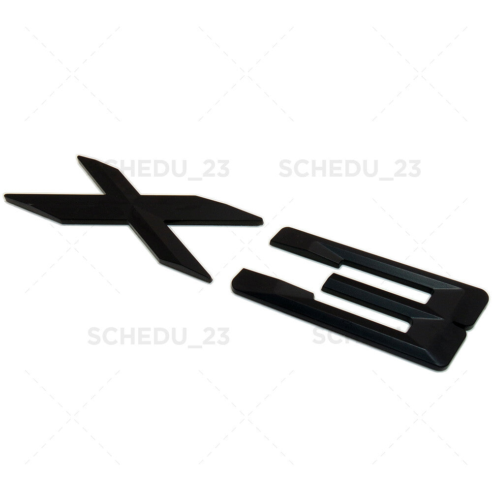 Matte Black X3 Letter Logo Emblem Badge Liftgate Rear Trunk ABS Series ///M