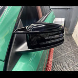 Gloss Black Horn Wing Style Mercedes W204 W212 W117 C E S GLA Side Mirror Cover