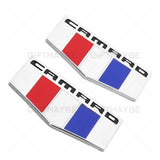 2x For GM Chevy CAMARO Logo Fender Marker Emblem 3D Chrome Sport Badge RS SS ZL1
