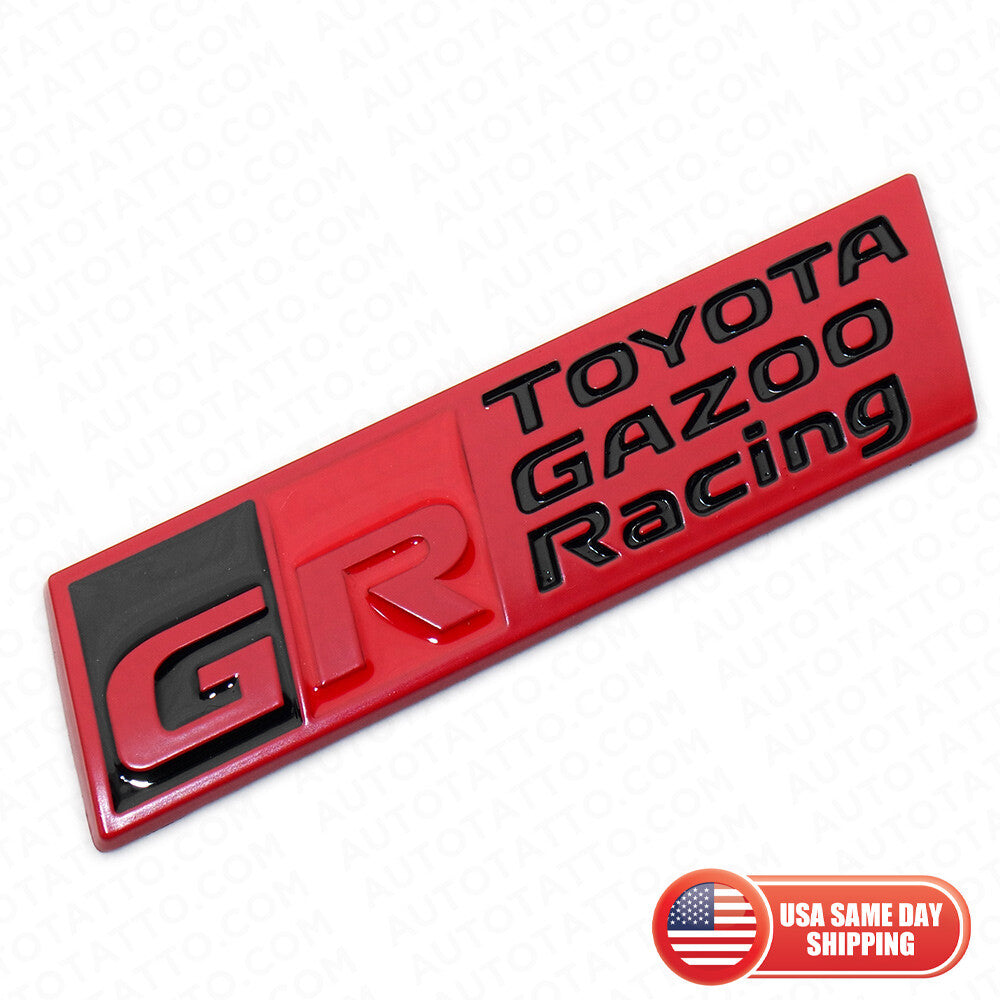 GR Gazoo Racing Fender Trunk Marker Nameplate Emblem Badge Logo Sport Red