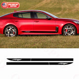 Fit Stinger Racing Sport Stripe Car Door Side Skirt Vinyl Decal Decorate Black