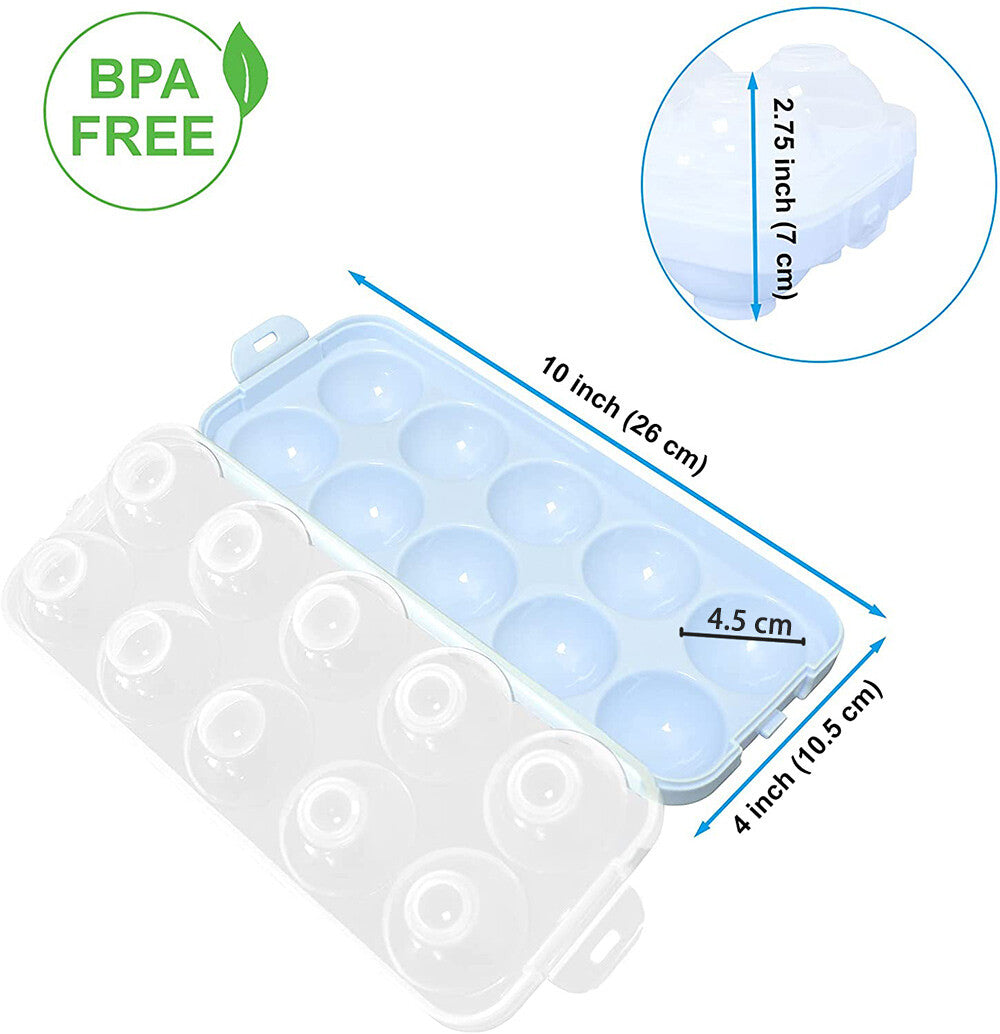 10-Grid Egg Storage Box with Lid Eggs Container Organize for Refrigerator