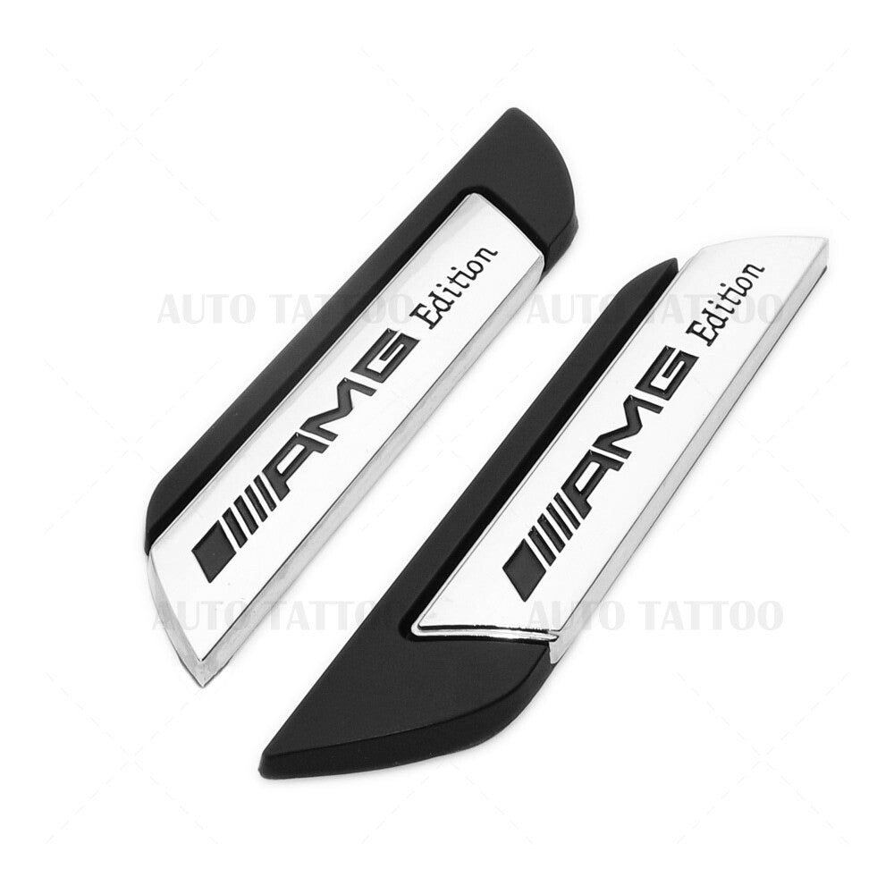 Universal Fender Marker Car AMG Edition Black Logo Badge Emblem Sport Nameplate