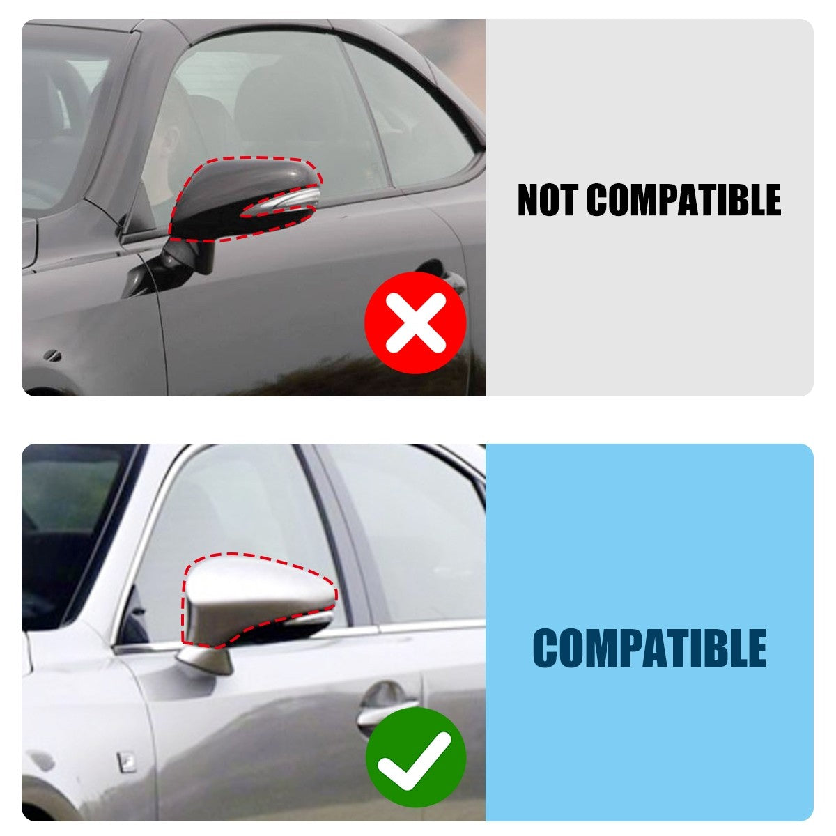 PAIR For LEXUS IS200 300 350 2013-2020 M HORN CARBON FIBER SIDE MIRROR COVER CAP
