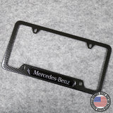 For Mercedes-Benz Sport Carbon Fiber Texture License Plate Frame Cover Gift
