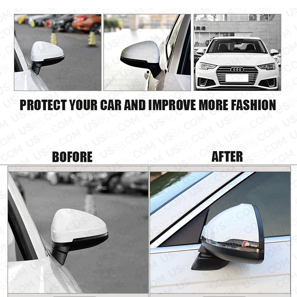 Carbon Fiber S Line Car Mirror Cover Scratch Scratchproof Badge for Audi Sport