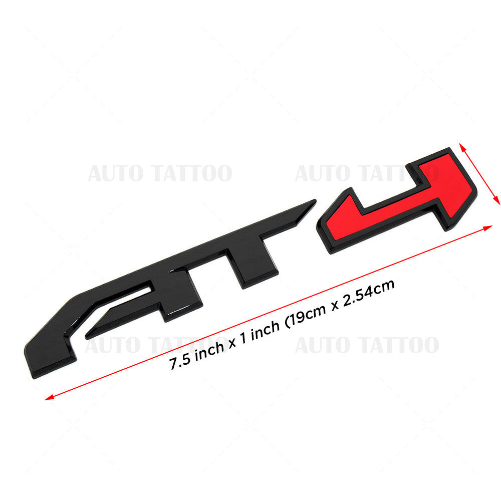 GMC Canyon Sierra AT4 Rear Tailgate Badge Logo Emblem Nameplate Gloss Black Red