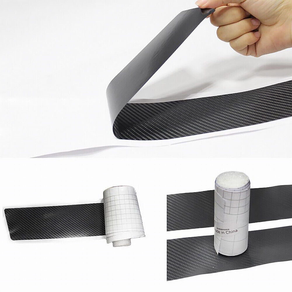 Universal Carbon Fiber Film Car Trunk Bumper Scratch Protection Guard Sticker