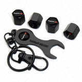 4pcs Hex Type S Logo Car Tire Wheel Air Stem Dust Valve Caps Cover With Keychain