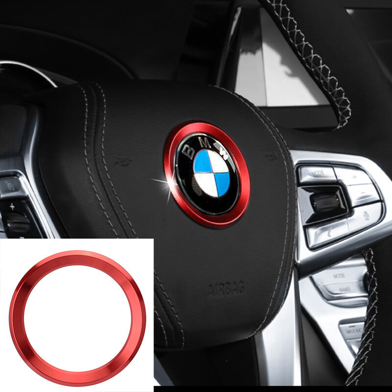 Red Steering Wheel Logo Emblem Ring Cover For BMW 1 3 4 5 7 Series X1 X3 X5 X6