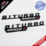 BiTurbo 4Matic Plus + AMG 3D Logo Fender Side Marker Emblem Badge - Gloss Black