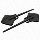 2x Corvette C7 Gloss Black Fender Stingray Mako Shark Logo Badge Emblem Sport