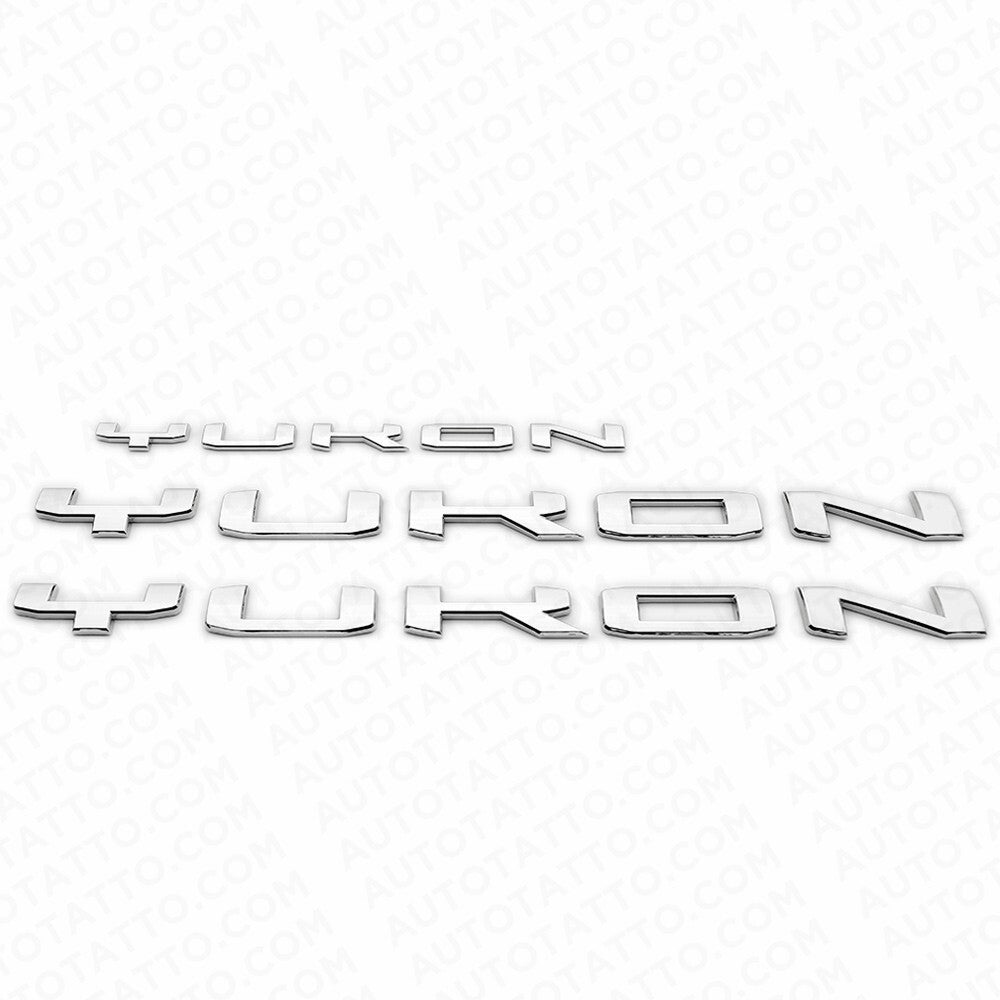 2021+ 3pcs Set GMC Yukon Nameplate Logo Letter Badge Emblem Chrome AT4 XL Sport
