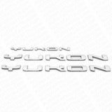 2021+ 3pcs Set GMC Yukon Nameplate Logo Letter Badge Emblem Chrome AT4 XL Sport