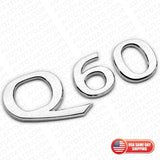 For Infiniti Q60 Rear Trunk Letter Badge Emblem Nameplate Sport Silver Chrome