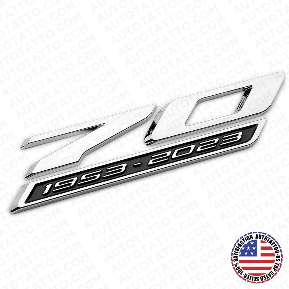 C8 Corvette 70th Anniversary Edition Door Badge Nameplate Emblem Chrome Black