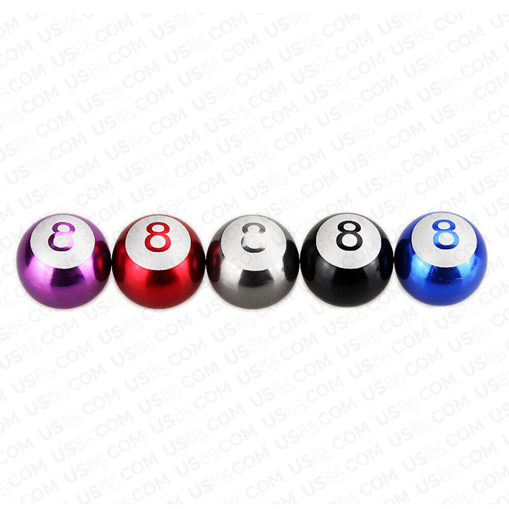 Universal No. 8 Eight Billiard Ball Car Round Caps Auto Valve Stems Decoration