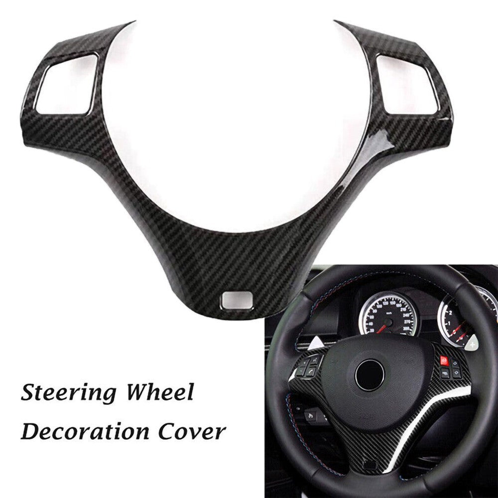 For BMW E90 E92 E93 335i 325i 330i Carbon Fiber Style Steering Wheel Cover