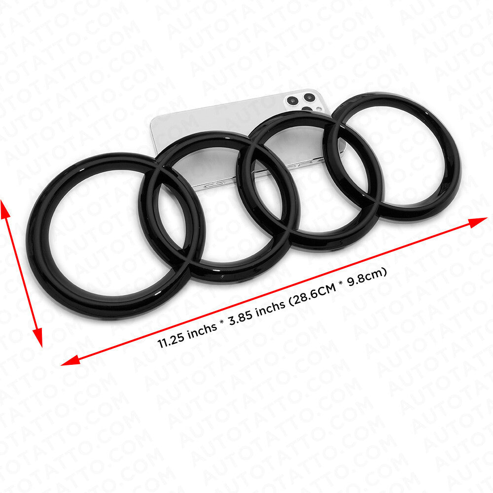 AUDI Gloss Black Front Grille Rings Sign Badge Logo Emblem Q3 Q5 SQ5 Q7 A6 A7 S7