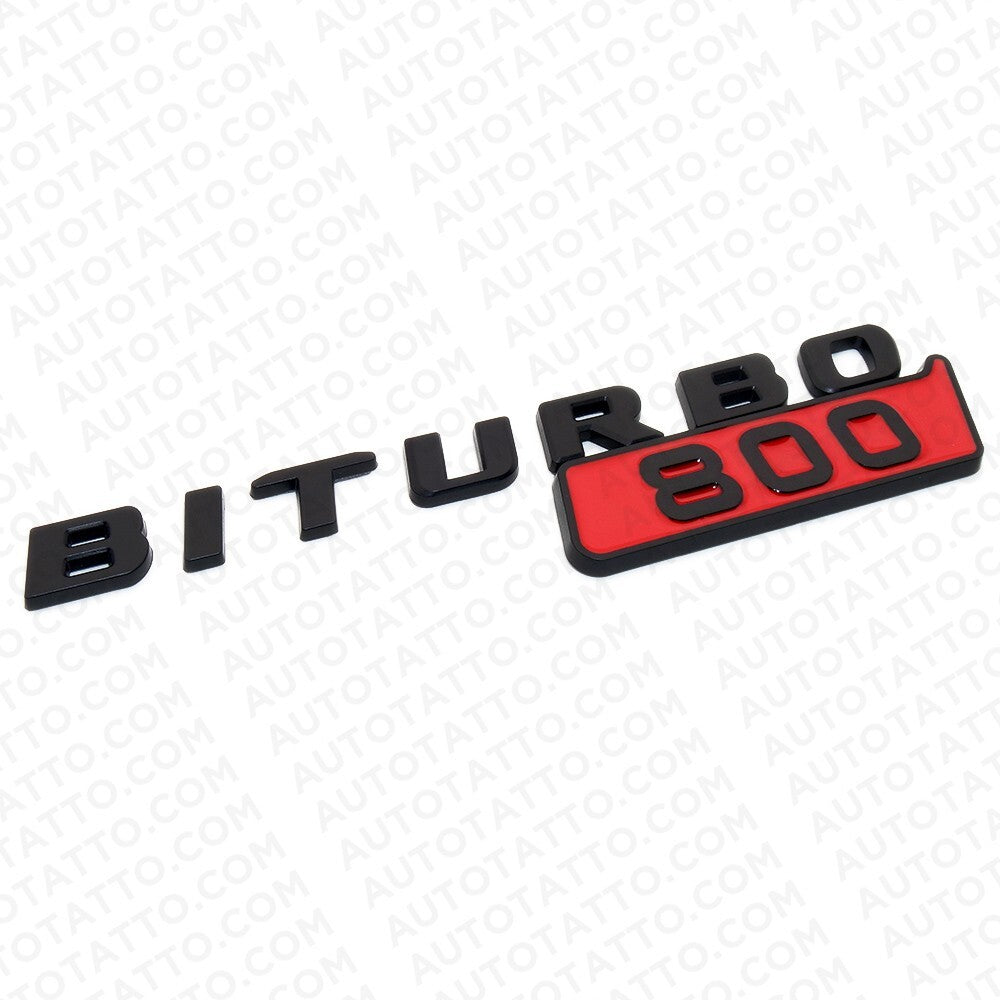 2x Mercedes BRABUS BITURBO 800 Fender Nameplate Badge Marker Emblem Matte Black